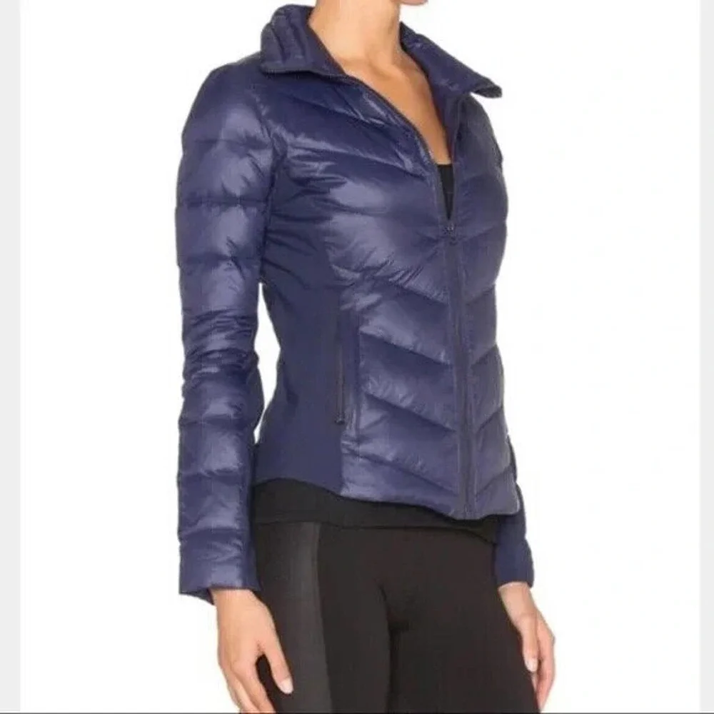 ALO YOGA Down Jacket Puffer Full Zip Navy Blue Women's Size Medium - Picture 4 of 9